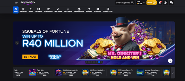 Jackpot City Home Page